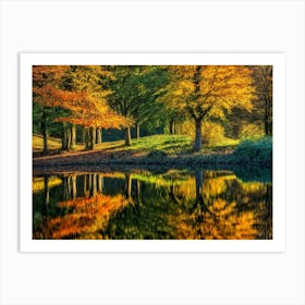 Serene Autumn Reflections 12 Art Print