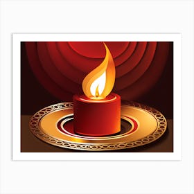 Christmas Candle 9 Vector art Art Print