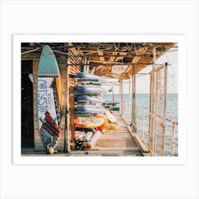 Surfboards On Dock Art Print