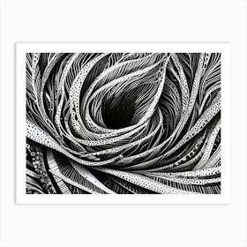 Black And White Flower 1 Art Print