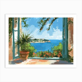 Menorca From The Window View Painting 3 Art Print