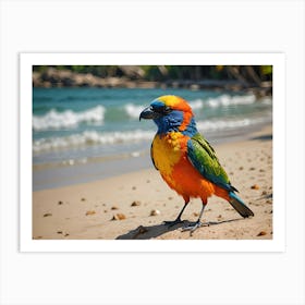 Beautiful Bird On A Sunny Beach 3 Of 3 Art Print