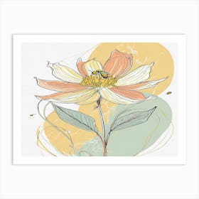 Bee On A Flower Art Print