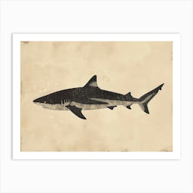 Whale Shark Grey Silhouette 4 Art Print