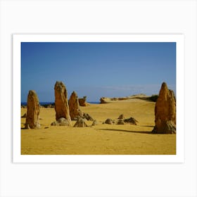 Nature's Sculpted Wonders, The Pinnacles Rocks At Nambung National Park Art Print