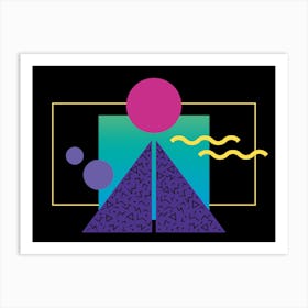 Memphis Pattern Retro Synthwave 80s Vintage 90s Outrun Shapes Artwork Art Print