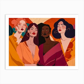 Portrait Of A Group Of Women Art Print