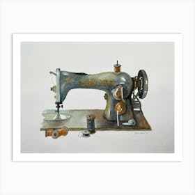 Singer Sewing Machine watercolor Art Print