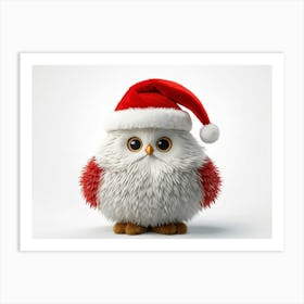 Bubo A Fluffy Winter Stylized Illustration As A Decorative Object For December Donned In A Festive Art Print