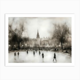 Ice Skating In London Art Print