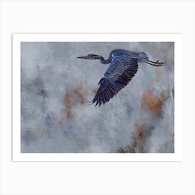 Blue Heron In Flight Art Print