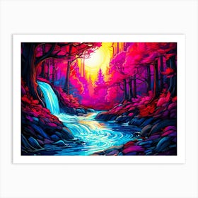 Bold Colors River Art Print