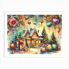 Christmas House 1 Art Print