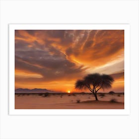 Sunset In The Desert Art Print