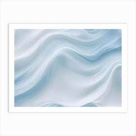 Abstract White And Blue Flowing Fabric Background Art Print