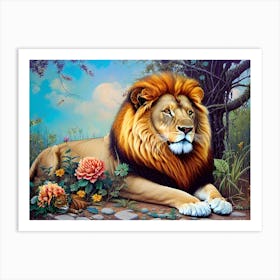 Lion In The Forest 2 Art Print