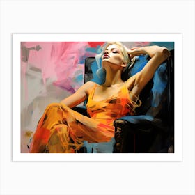 Modern Woman Relaxing Art Print