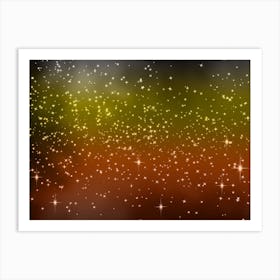 Golden Sunset Shining Star Background Art Print