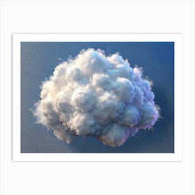 3d Render Of A Realistic White Cloud Art Print