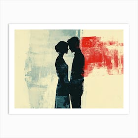 Silhouette Of A Couple 1 Art Print