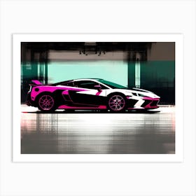 Pink Lamborghini Art Print