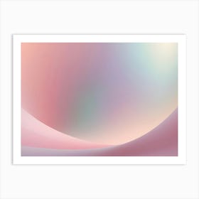 Abstract Background With A Soft Gradient From Pink To Blue And A Curved Line, Creating A Subtle And Delicate Design Art Print