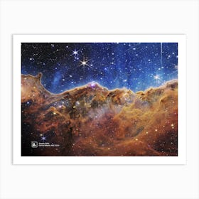 Cosmic Cliffs, Carina Nebula, NGC 3324 (James Webb/JWST) — space poster, science poster, space photo, space art, jwst picture Art Print