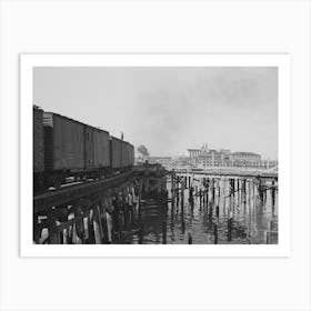 On The Harbor Of Astoria, Oregon, Shipping By Rail And Water Is Centered On Fish, Vitamin Products, Lumber And Art Print