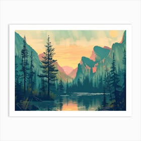 Vintage Retro Woods 2 Art Print