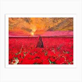 The Red Menace Sea Of Red With Red Robed Figure Art Print