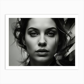 Black And White Portrait Of A Woman Art Print