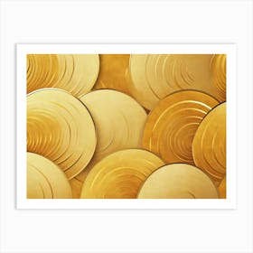 Abstract Golden Circular Pattern, Zen Design Art Print