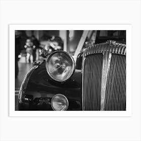 Black And White Photograph Of An Old Car Art Print