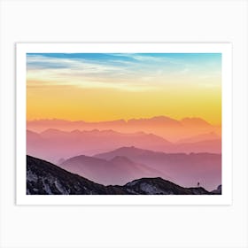 Sunset In The Mountains 1 Art Print