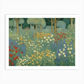 Gustav Klimt Garden Of Flowers Art Print