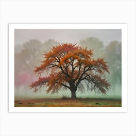 Tree In The Fog Art Print