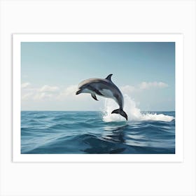 Dolphin Jumping Out Of The Water Art Print