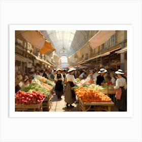 Fruit And Vegetable Market Art Print