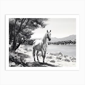 A Horse Oil Painting In Zlatni Rat (Golden Horn Beach), Croatia, Landscape 2 Art Print