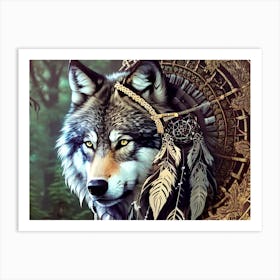 Native American Wolf 3 Art Print