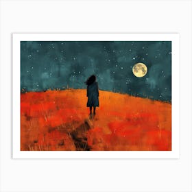 Girl In A Field Art Print