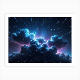 Abstract Image Of A Dark, Stormy Sky With Clouds Parting To Reveal A Bright Light, Symbolizing Hope, Revelation, Or A Breakthrough Moment Art Print