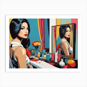 Woman in a mirror 2 Art Print