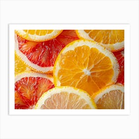 Close Up Of Oranges And Grapefruits Art Print