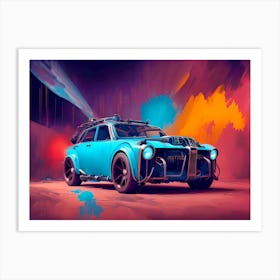 Blue Car Art Print