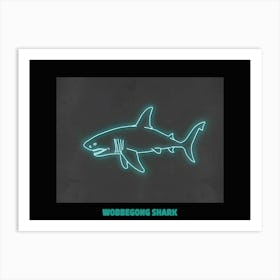 Neon Aqua Wobbegong Shark 6 Poster Art Print