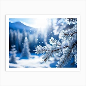 Snowy Pine Tree Art Print