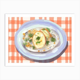 A Plate Of Fennel, Top View Food Illustration, Landscape 2 Art Print