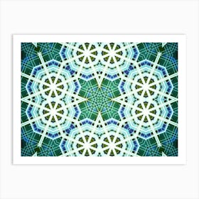 Green And White Decor Modern Art Art Print