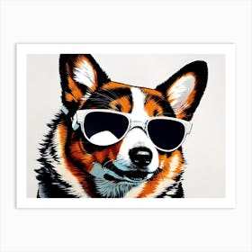 Corgi In Sunglasses 34 Art Print